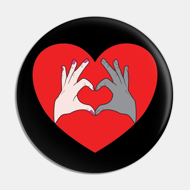 Hands Making Heart Shape Love Sign Language Valentine's Day Pin by Okuadinya