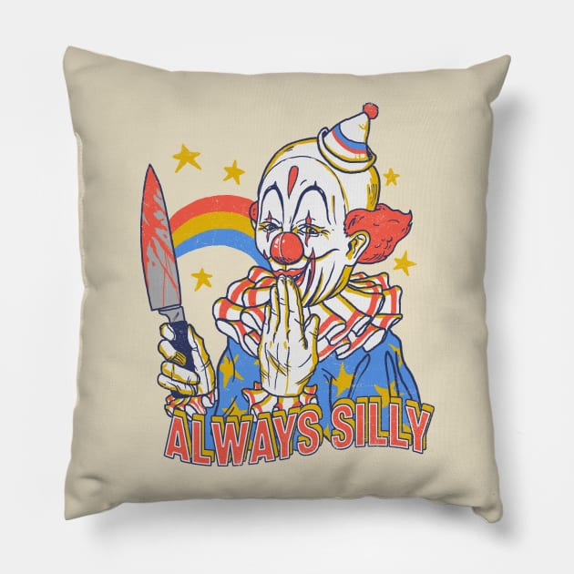 Clowns Are Silly Pillow by Hillary White Rabbit