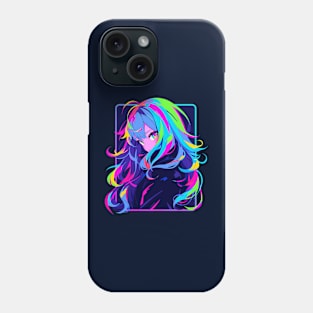 Beautiful Cyber Anime Girl Portrait Phone Case