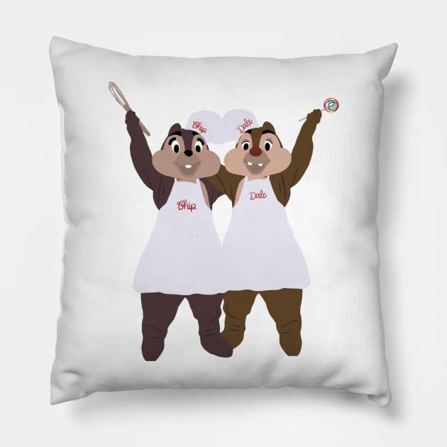 Jammin Chipmunks Pillow by lyndsiemark