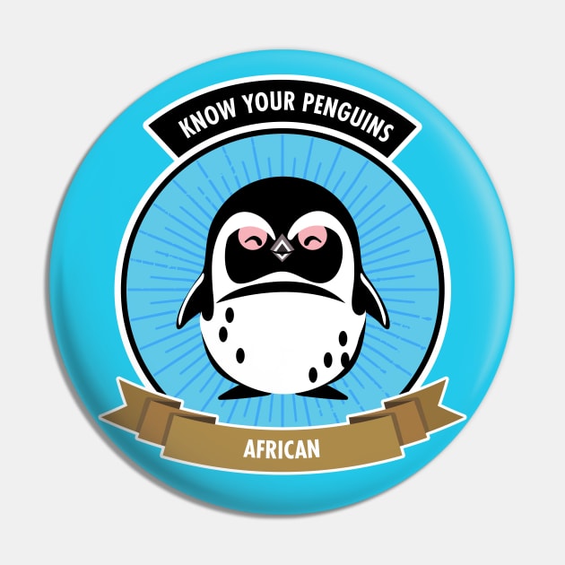 African Penguin - Know Your Penguins Pin by Peppermint Narwhal