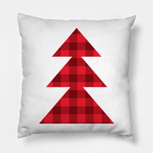 Christmas Tree winter red plaid design Pillow