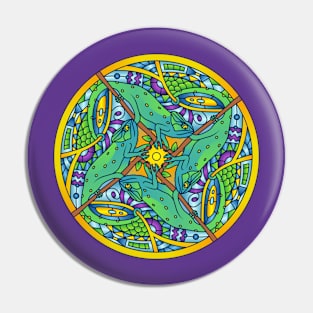 Chameleon Mandala Pin