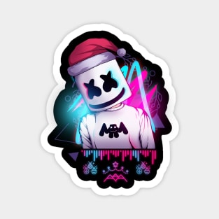 Marshmello \\ neon Merry Christmas Magnet