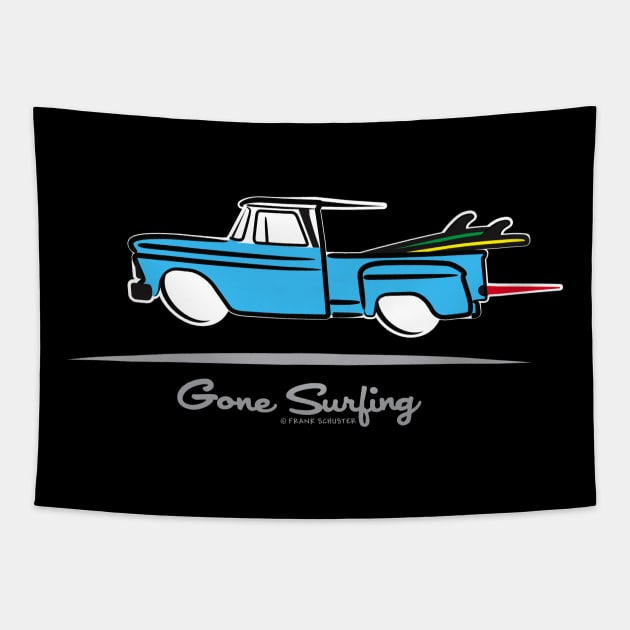 1964 Chevrolet Pickup Truck Gone Surfing Tapestry by PauHanaDesign