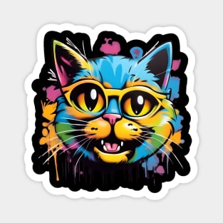 Colorful Graffiti Cat Magnet