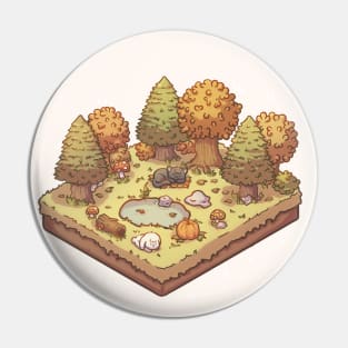 Isometric Fall Illustration Pin