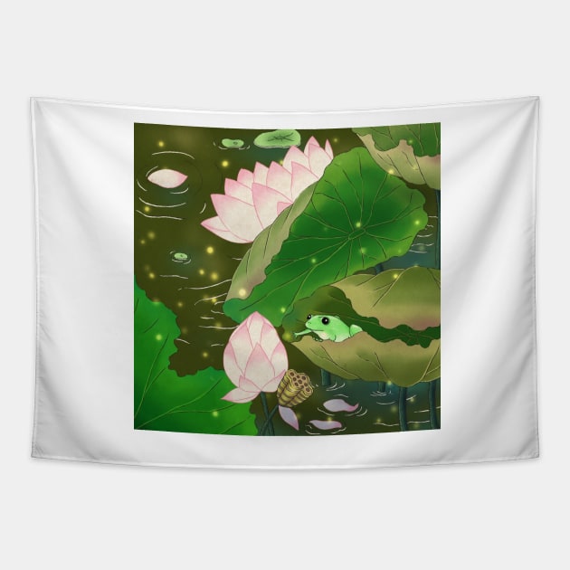 Minhwa: Frog Pond D Type Tapestry by koreanfolkpaint