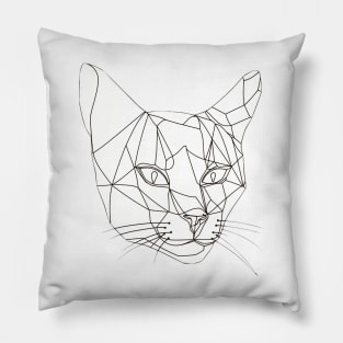 Single Line Cat Face Pillow