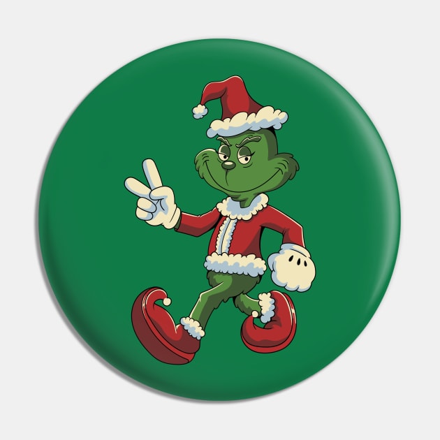 Mr. Grinch Christmas Pin by milatees