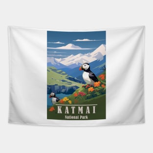 Katmai National Park Travel Poster Tapestry