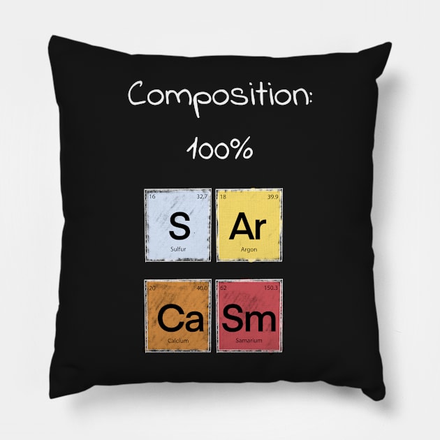 Science Sarcasm S Ar Ca Sm Elements of Humor Composition Pillow by Uwaki