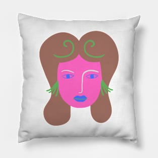 pink female face design Pillow