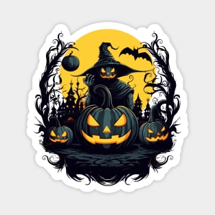 Scary and fun pumpkin head Magnet