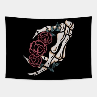 Rose and skull Tapestry