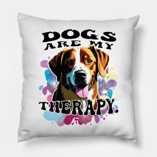 Dogs Are My Therapy T-shirt, Pawprints Tees, Gift Shirt, Dog-lover T-shirt, Funny Animal Shirt, Graphic Tees Pillow