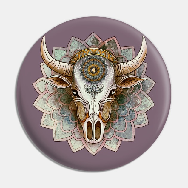 Cow skull mandala Pin by Ange art