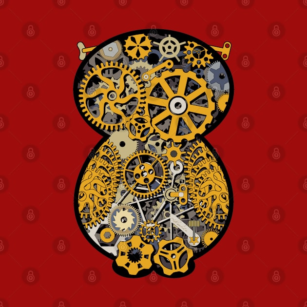 Steampunk Gears Owl by PrettyGhoul