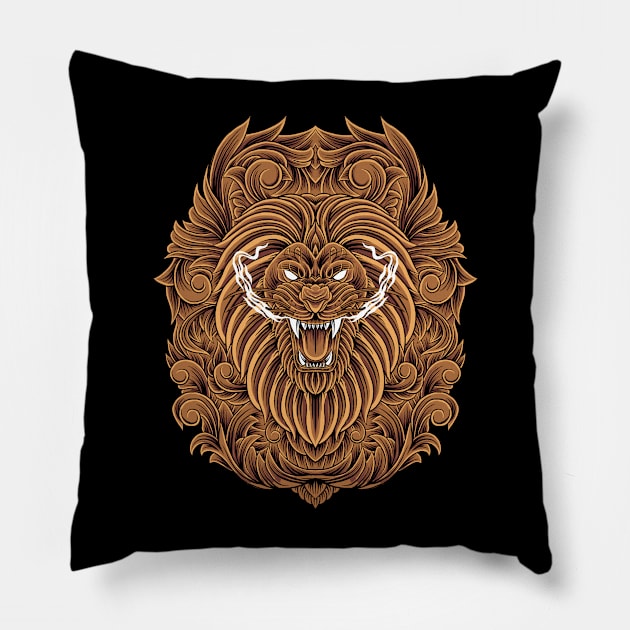 King of the Jungle Pillow by Febru Danar Surya