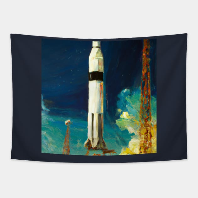 Rocket Launch Tapestry by Starbase79