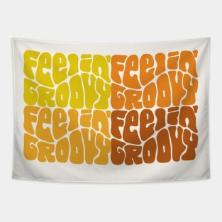 Feelin' Groovy Colorful Word Art Tapestry