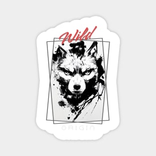 Wolf Wild Nature Free Spirit Art Brush Painting Magnet