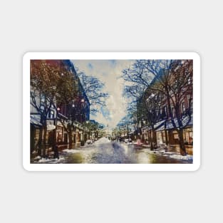 Twilight in Winter Town Magnet