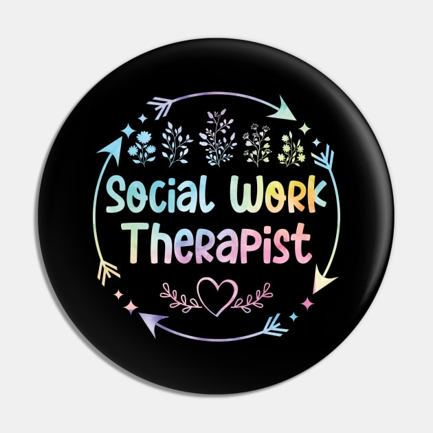 Social work Therapist cute floral watercolor Pin by ARTBYHM