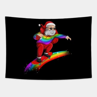 Proud Santa Christmas Rainbow Tapestry