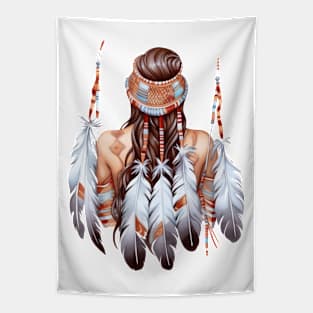 Native American Back Woman #1 Tapestry