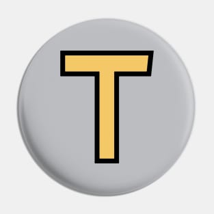 Funky Yellow Letter T Pin