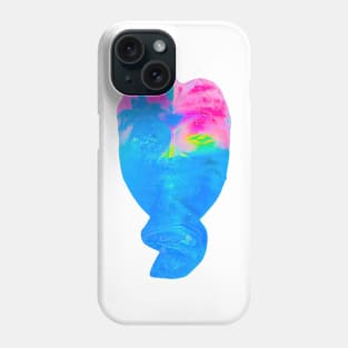 A pastel blue pink Bali face mask cut out Phone Case