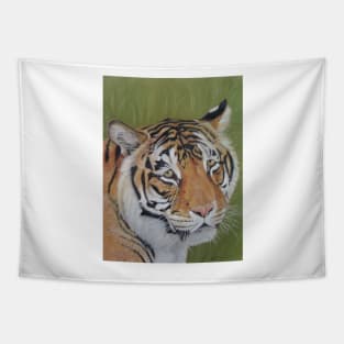 wildlife picture of big cat sad tiger Tapestry