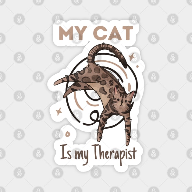 My cat is my Therapist - Bengal cat Magnet by Feline Emporium