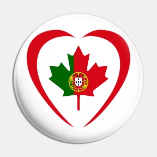 Portuguese Canadian Multinational Patriot Flag Series (Heart) Pin