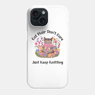 Watercolour Cat Knitting Phone Case