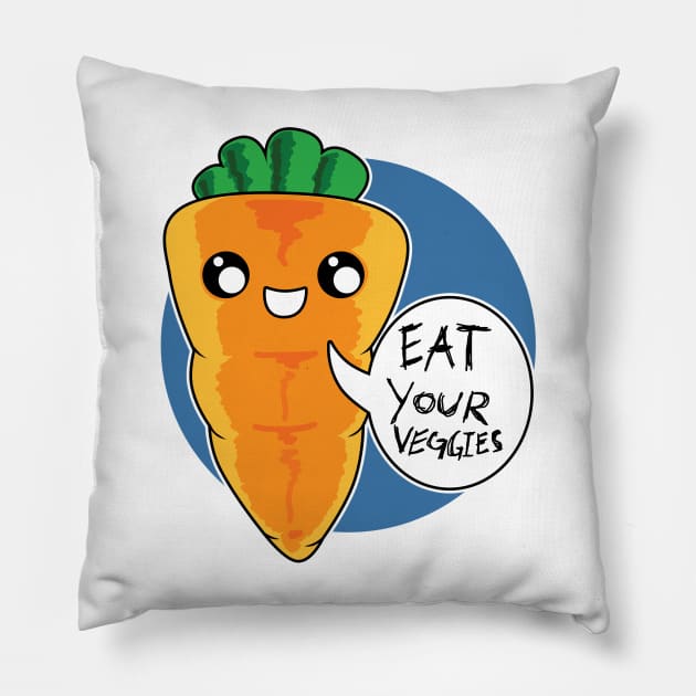 Eat Your Veggies (carrot) Pillow by giziyo