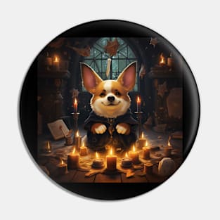 Spooky Corgi Magic Pin