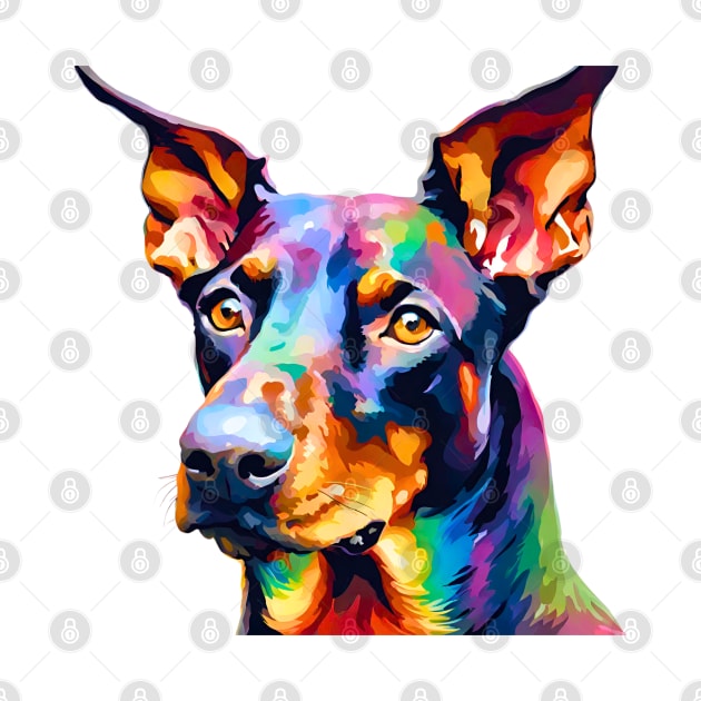 Pop-Art Doberman Pinscher Impressionism by Doodle and Things