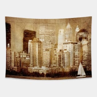 Vintage skyline of New York Tapestry