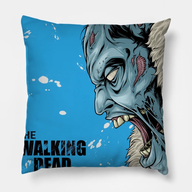 the winter war zombie Pillow by TOSSS LAB ILLUSTRATION