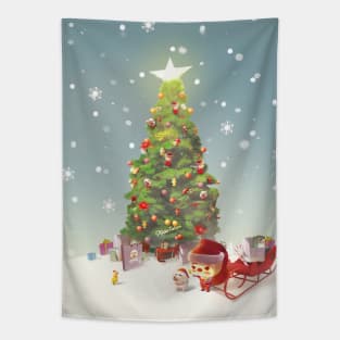 Santa Claus with Christmas Tree Tapestry