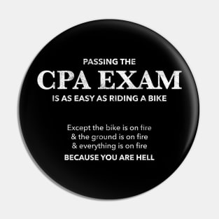 Passing CPA Exam Easy Hell Funny Accountant Gift Pin