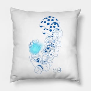 Genos Blue LINEART Pillow