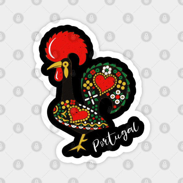 Galo De Barcelos Portuguese Rooster Design White Letters Portuguese Rooster Aimant Teepublic Fr