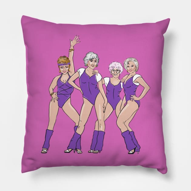 Golden Girls Granny Aerobic Club Pillow by THE SUP OMO