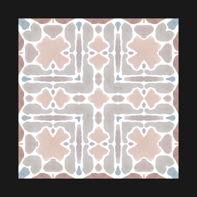 Calm Mauve, Grey, and Terra Cotta Tile | Spanish Inspired by gloobella