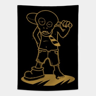 Mad slluks skull mask character ready for war illustration Tapestry