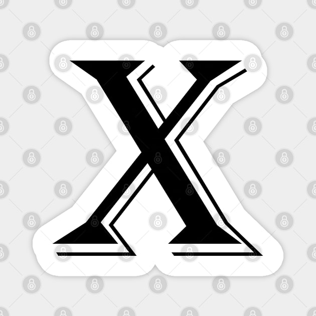 Black letter X in vintage style Magnet by Classical