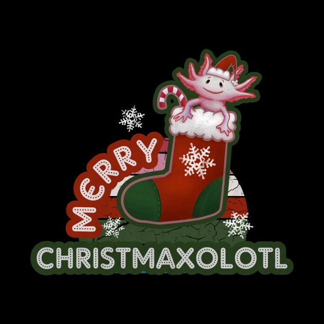 Merry Christmas Christmaxolotl Cute Axolotl by belloon